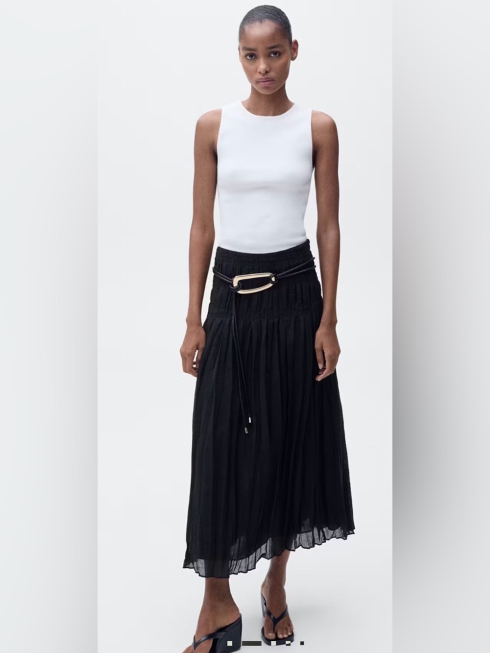 Mango Gathered Midi Skirt